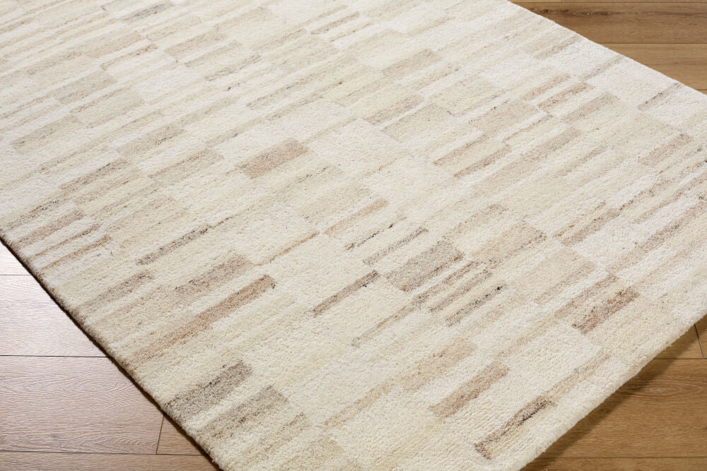 Max Light Gray/Tan Handmade Rug - corner