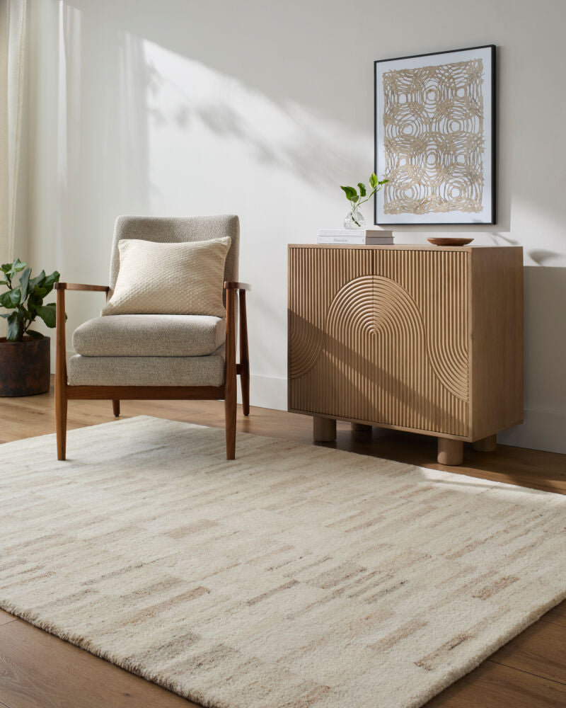 Max Light Gray/Tan Handmade Rug - roomscene