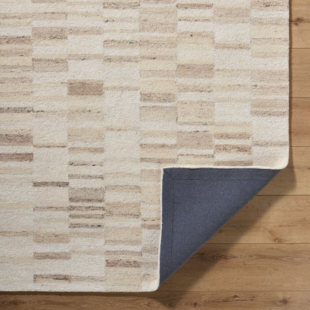 Max Light Gray/Tan Handmade Rug - fold