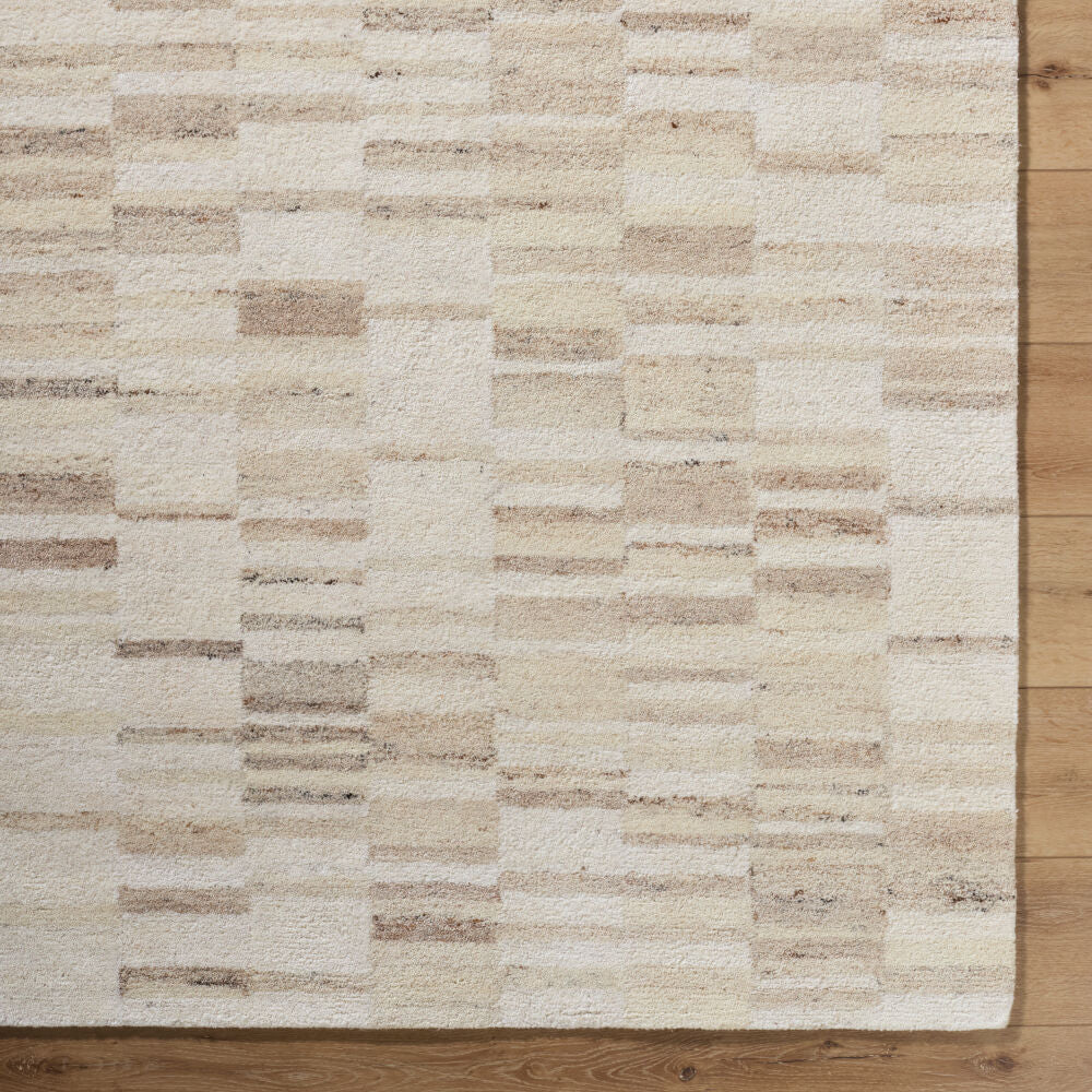 Max Light Gray/Tan Handmade Rug - overhead