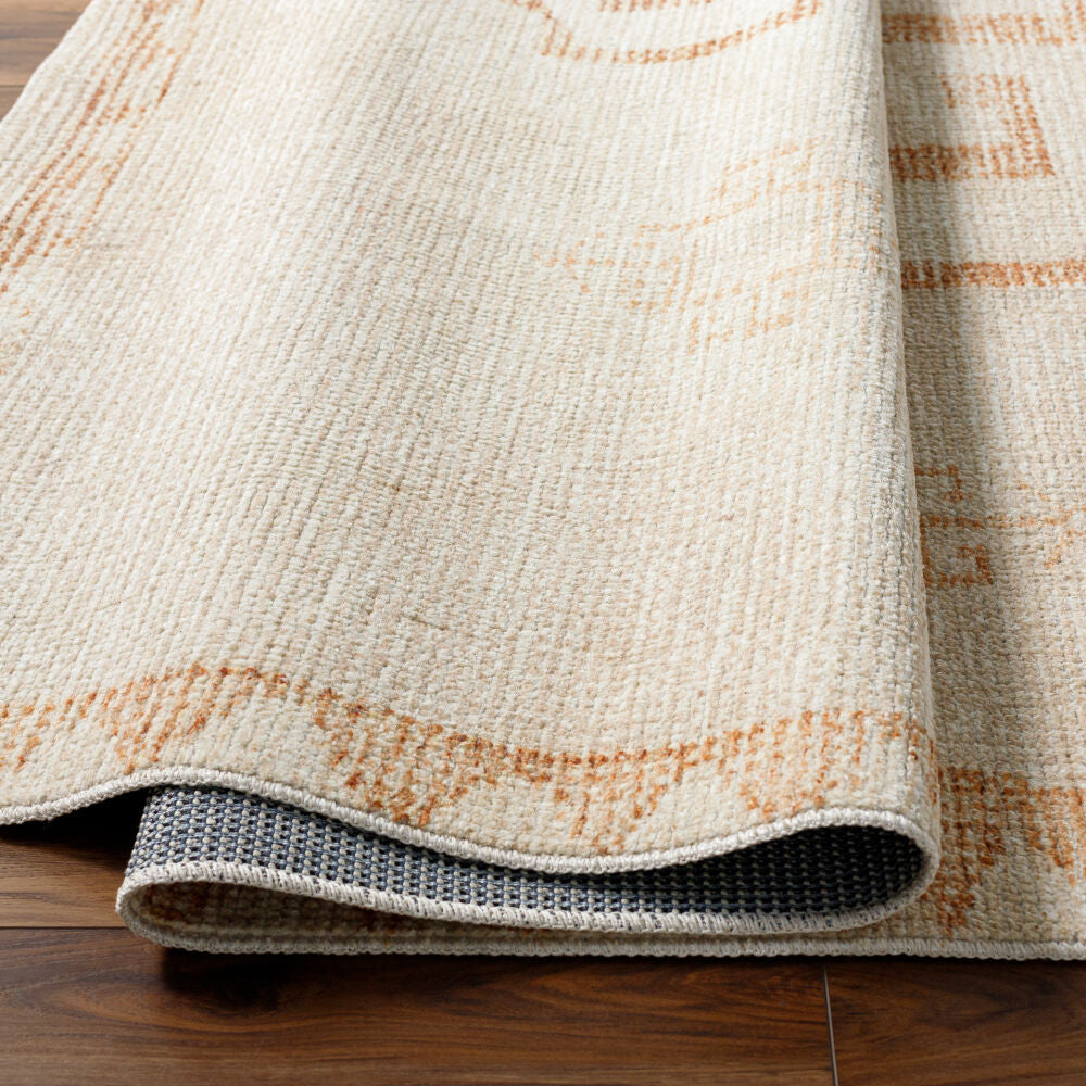 Solana Burnt Orange/Ivory Machine Woven Rug - fold