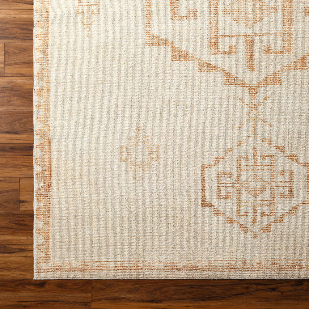 Solana Burnt Orange/Ivory Machine Woven Rug - overhead