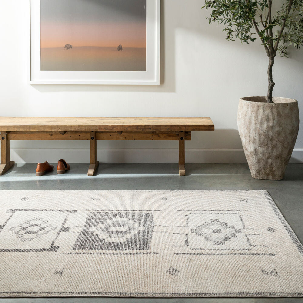Solana Beige/Ivory Machine Woven Rug BOOC-2302 - roomscene