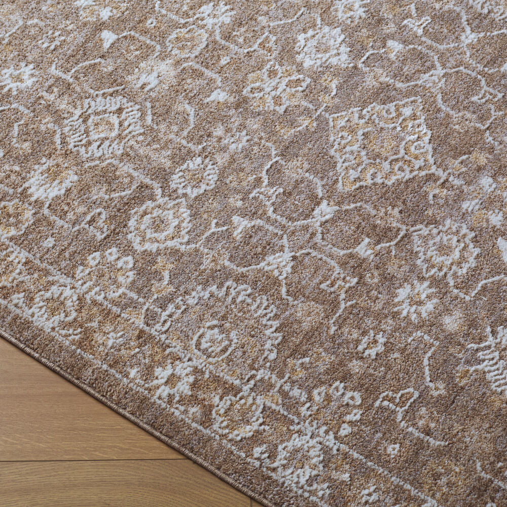 Penny Brown/Tan Machine Woven Rug BOPE-2302 - corner