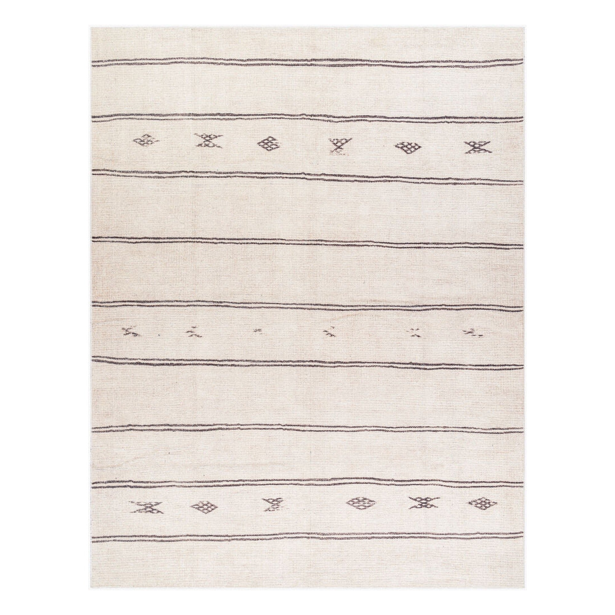 Rivi Black/Medium Brown Machine Woven Rug - 2'2" x 3'9"