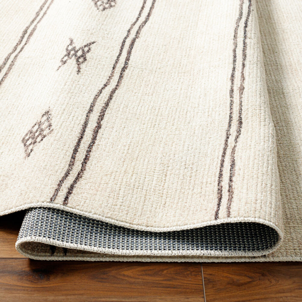 Rivi Black/Medium Brown Machine Woven Rug - fold