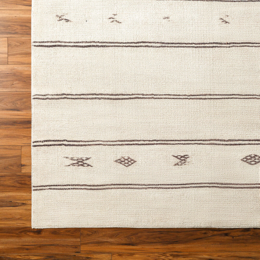 Rivi Black/Medium Brown Machine Woven Rug - overhead