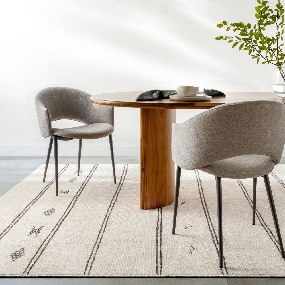 Rivi Black/Medium Brown Machine Woven Rug - roomscene