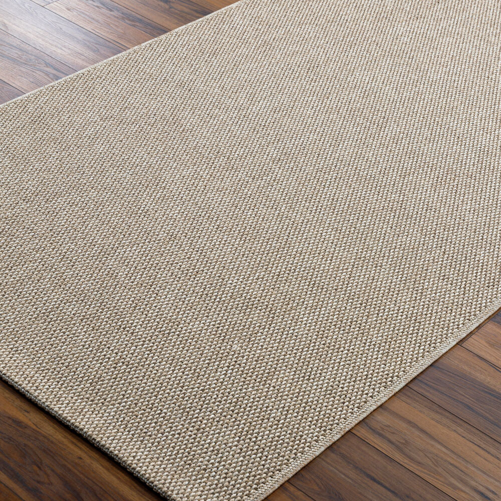 Birdie Deep Teal/Tan Machine Woven Rug - corner