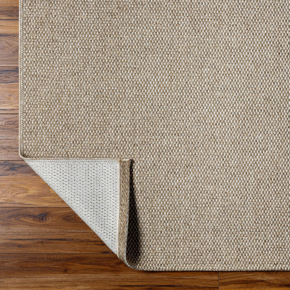 Birdie Deep Teal/Tan Machine Woven Rug - fold