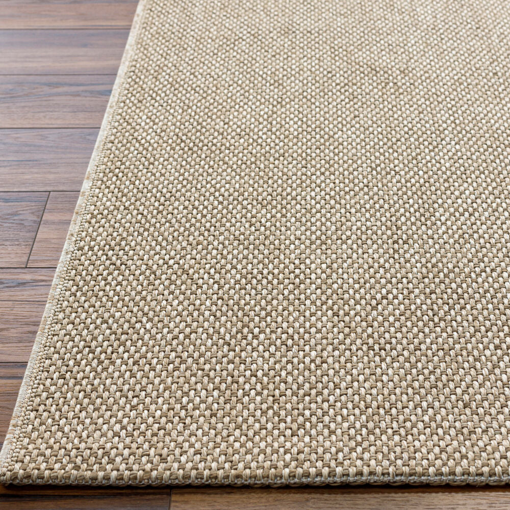 Birdie Deep Teal/Tan Machine Woven Rug - front