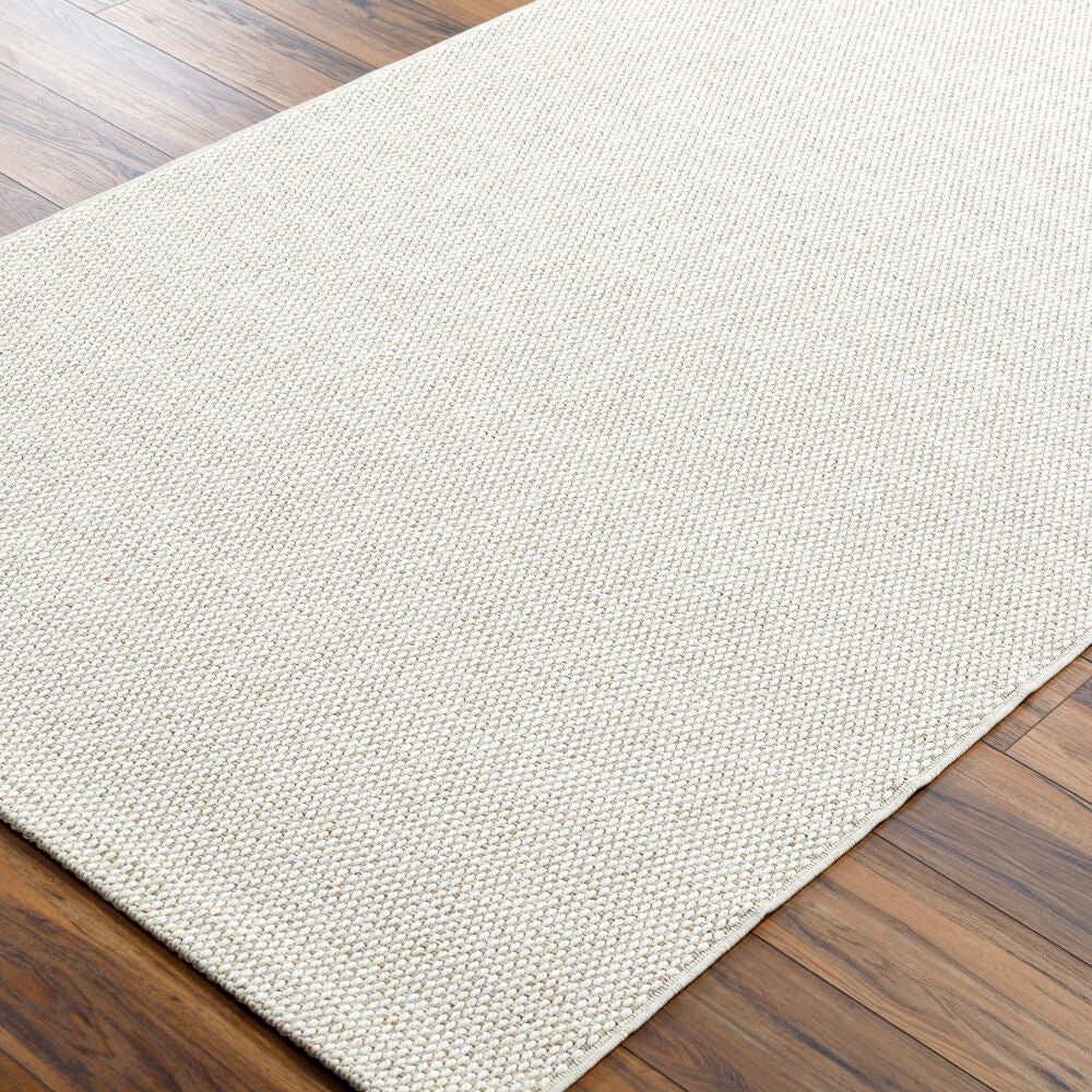 Birdie Ivory/Light Beige Machine Woven Rug - corner