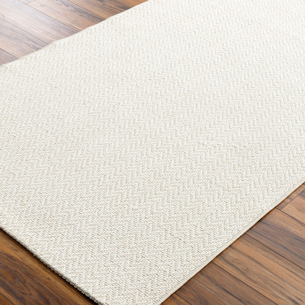 Birdie Denim/Ivory Machine Woven Rug - corner