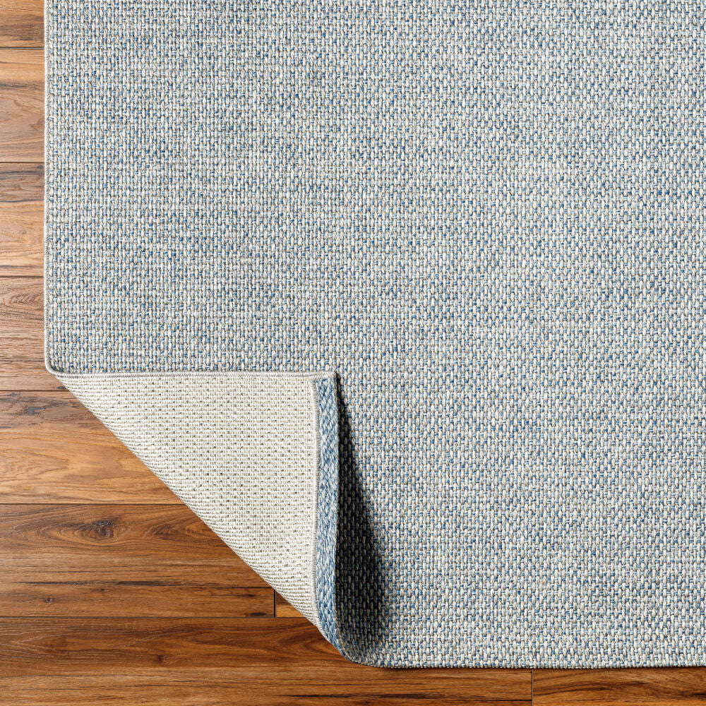 Birdie Denim/Light Gray Machine Woven Rug - fold