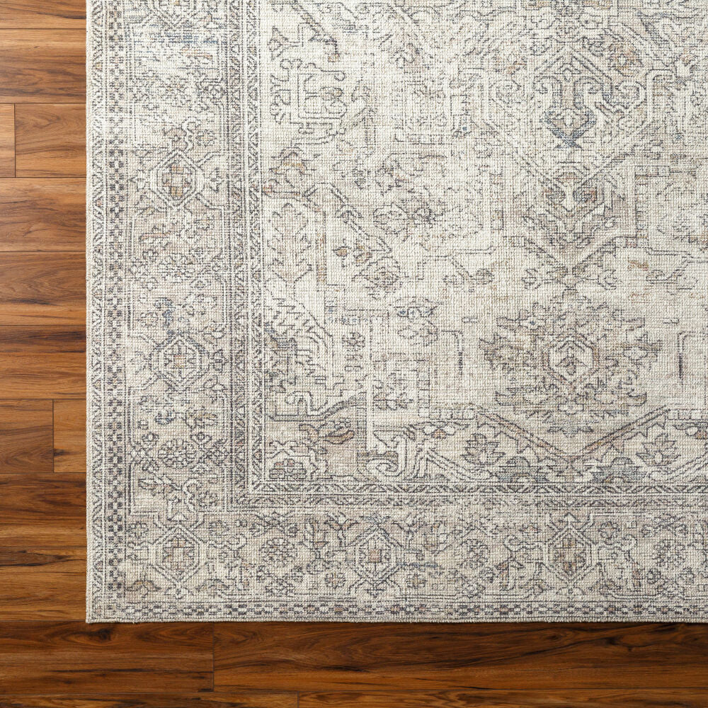 Margot Brown/White Machine Woven Rug - overhead