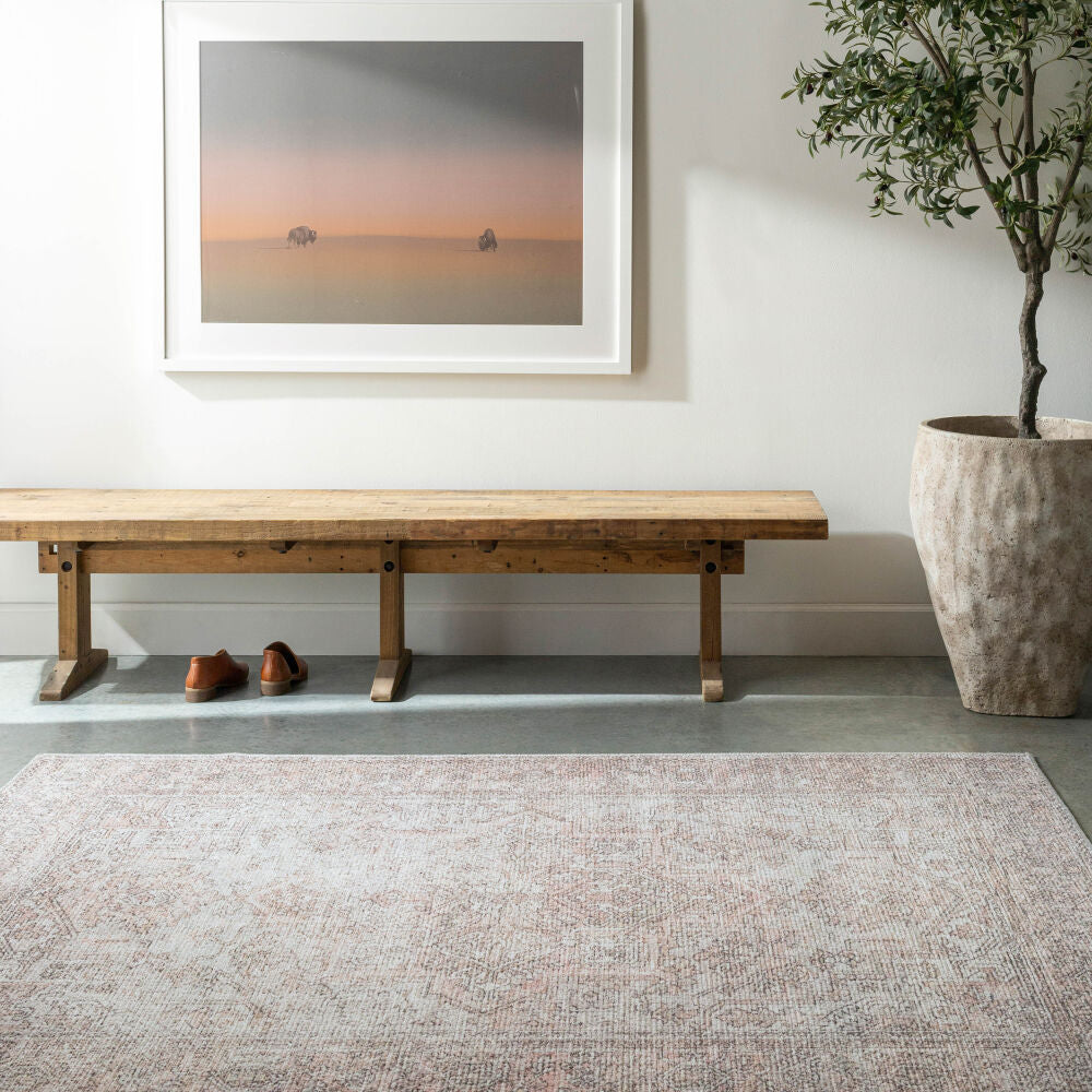 Margot Amber/Tan Machine Woven Rug - roomscene