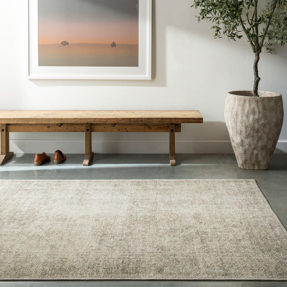 Margot Dark Brown/Tan Machine Woven Rug - roomscene