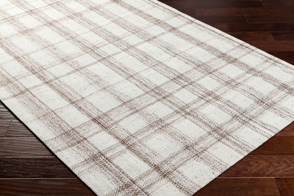 Sammy Light Gray/Tan Handmade Rug - corner