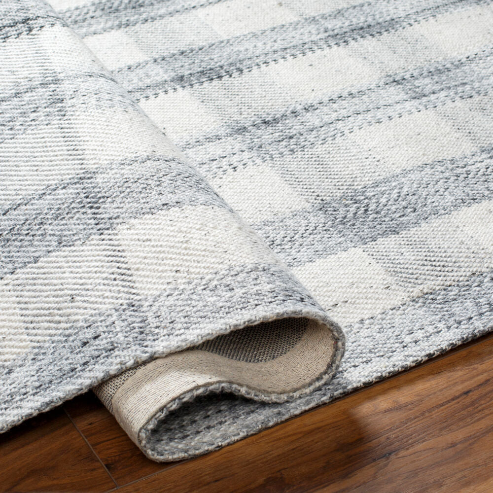 Sammy Black/Light Slate Handmade Rug BOSM-2303 - fold