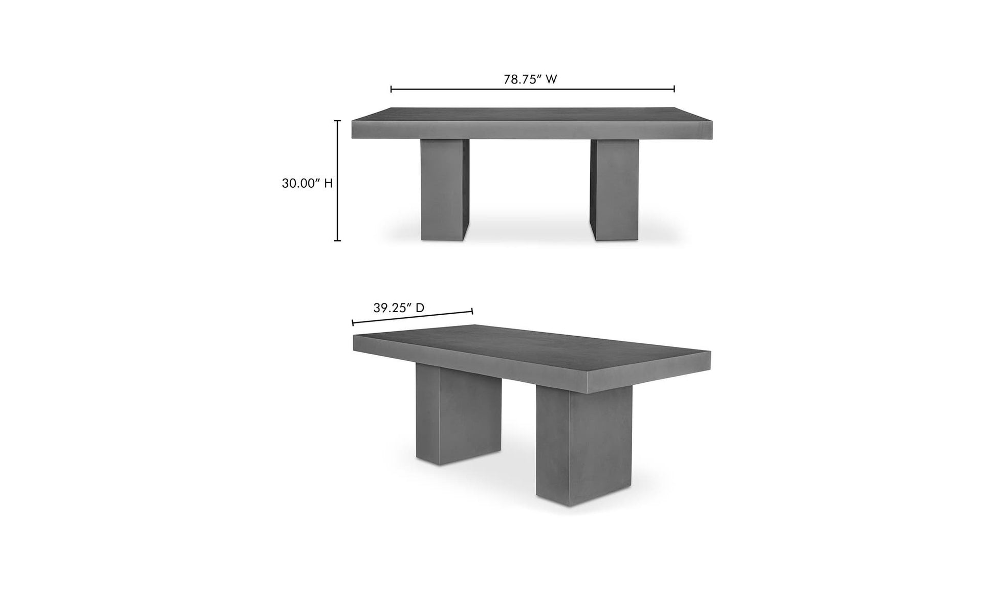 Antonius Outdoor Dining Table Grey by Moe's Home Collection - view 13