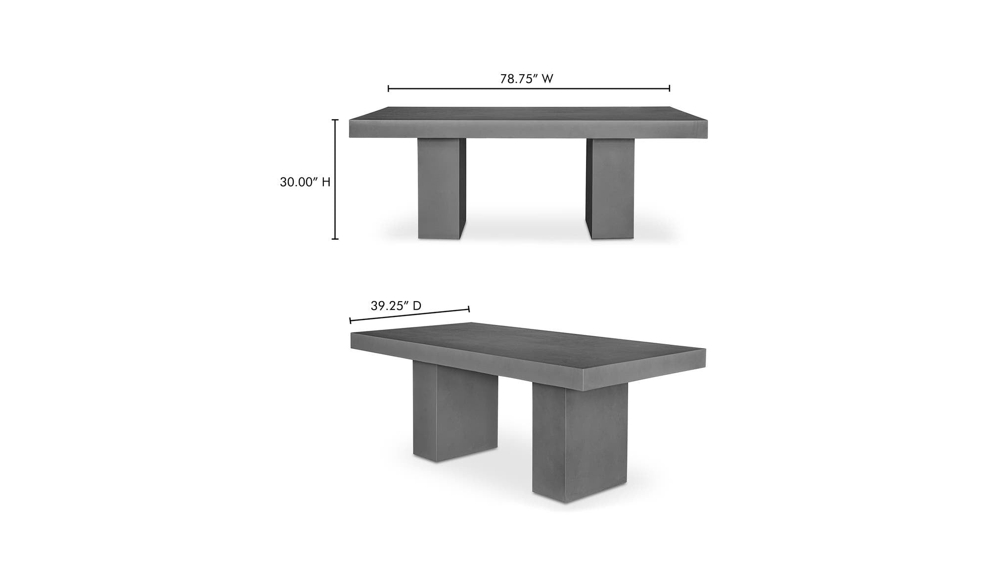 Antonius Outdoor Dining Table Grey by Moe's Home Collection - view 13