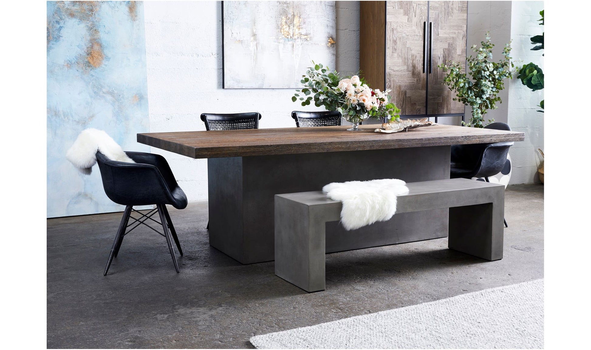 Lazarus Outdoor Bench Dark Grey by Moe's Home Collection - view 5