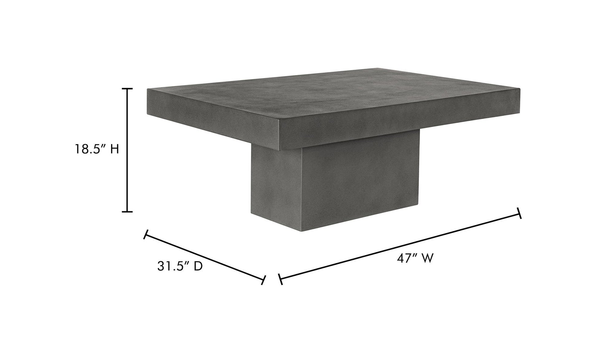 Maxima Outdoor Coffee Table Grey by Moe's Home Collection - view 10