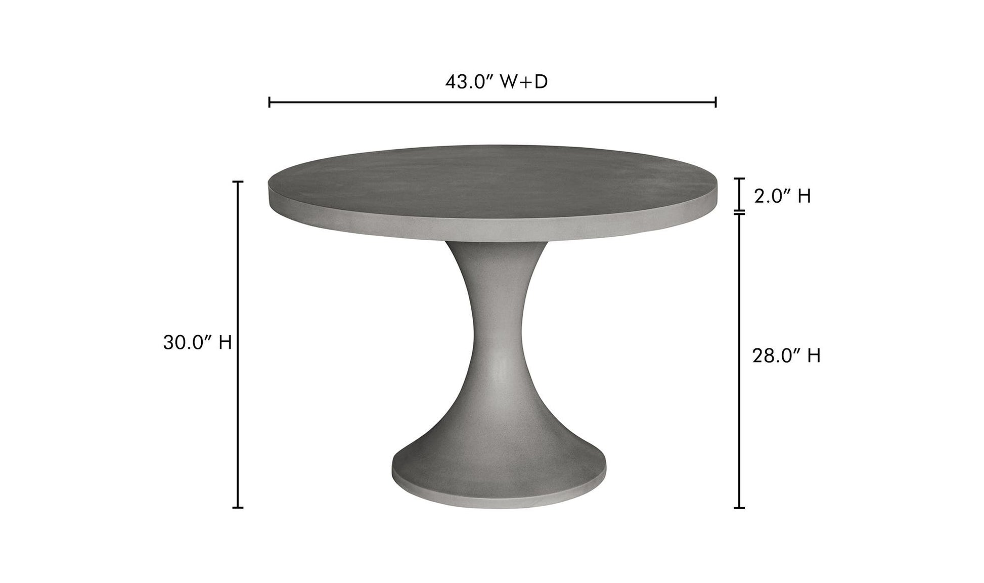 Isadora Outdoor Dining Table Grey by Moe's Home Collection - view 11