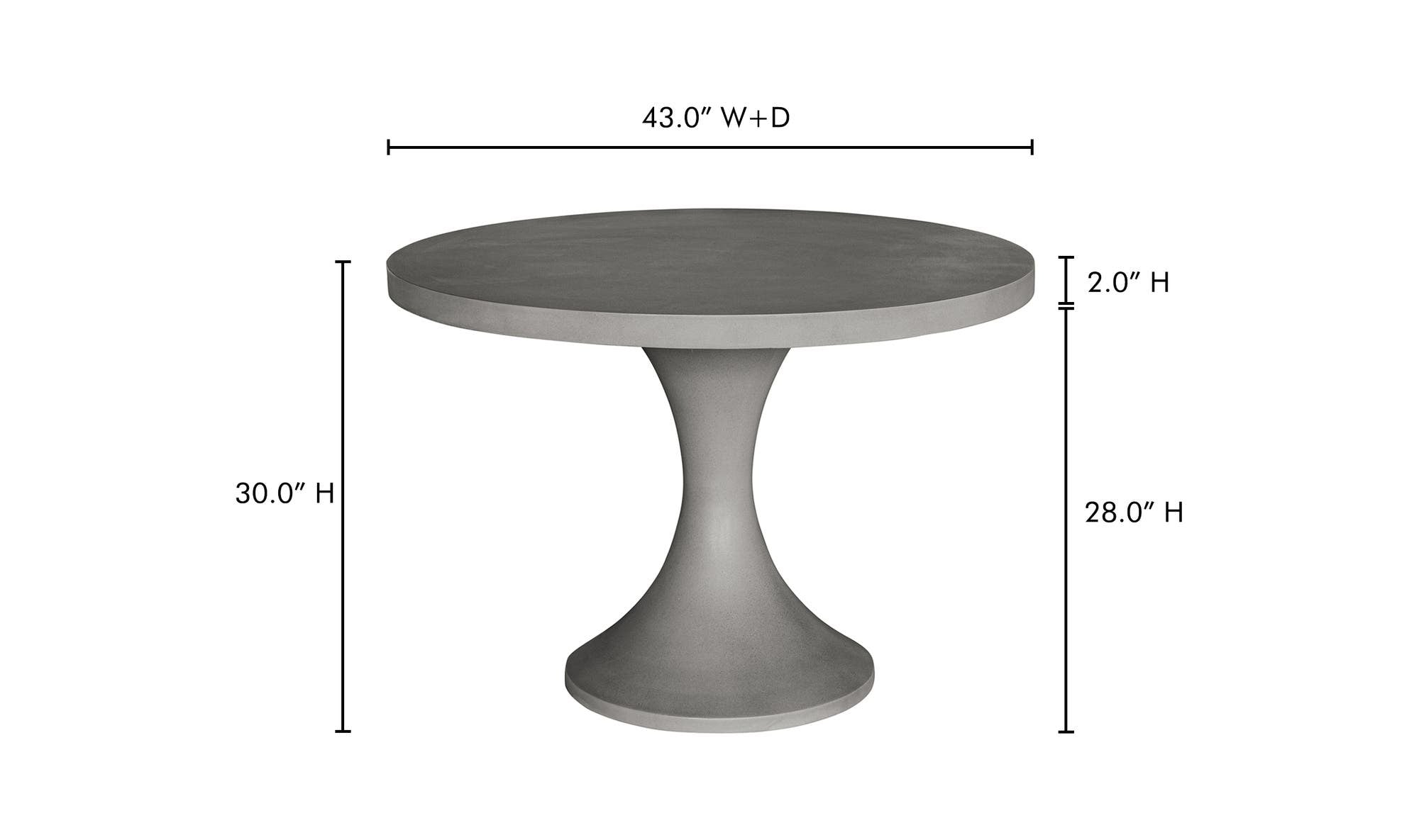 Isadora Outdoor Dining Table Grey by Moe's Home Collection - view 11