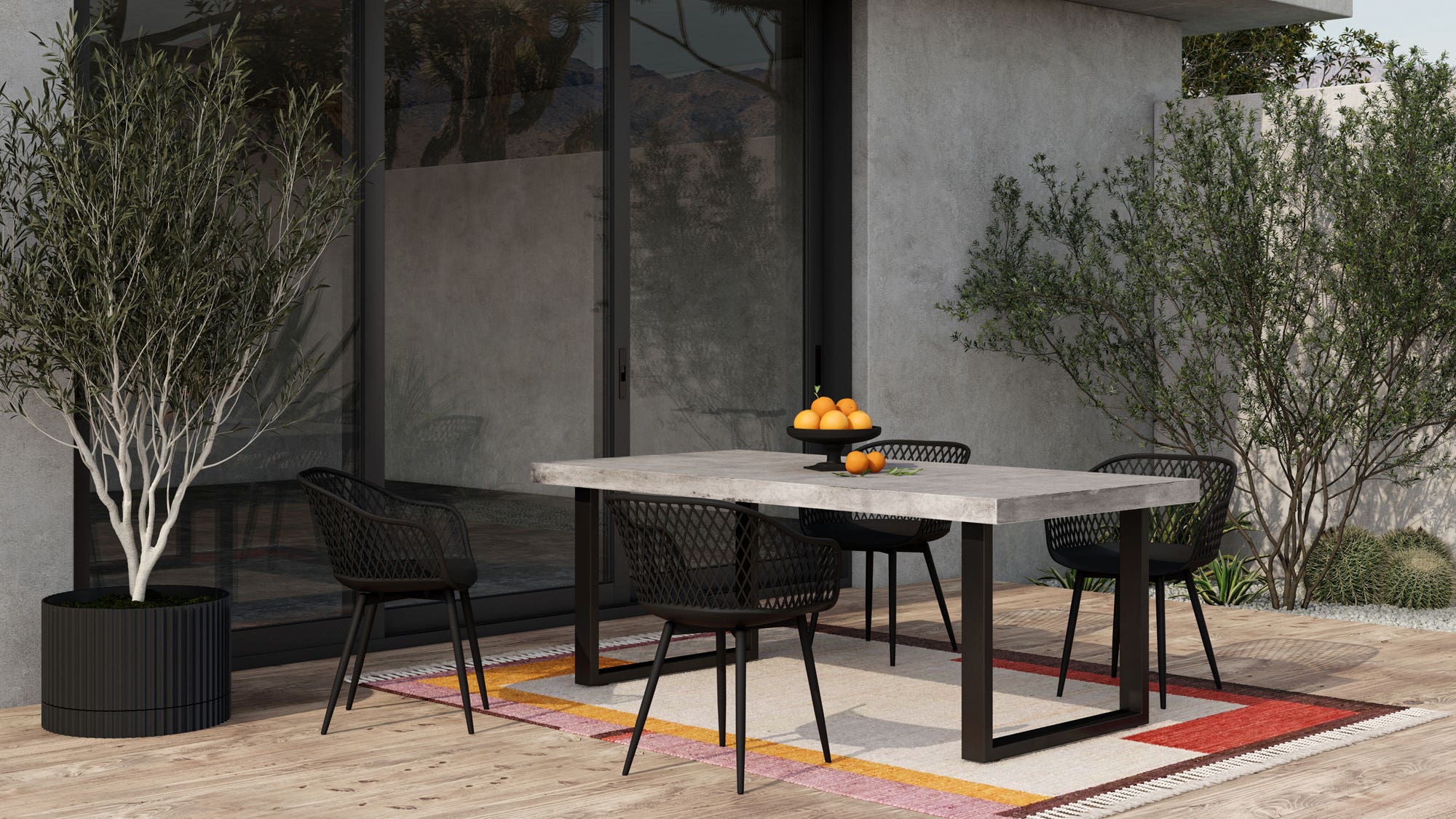 Jedrik Outdoor Dining Table Large Grey by Moe's Home Collection - view 4