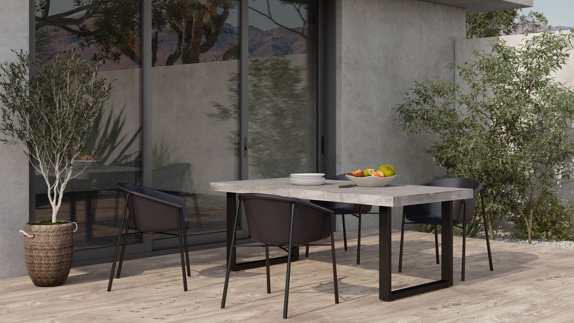 Jedrik Outdoor Dining Table Large Grey by Moe's Home Collection - view 5