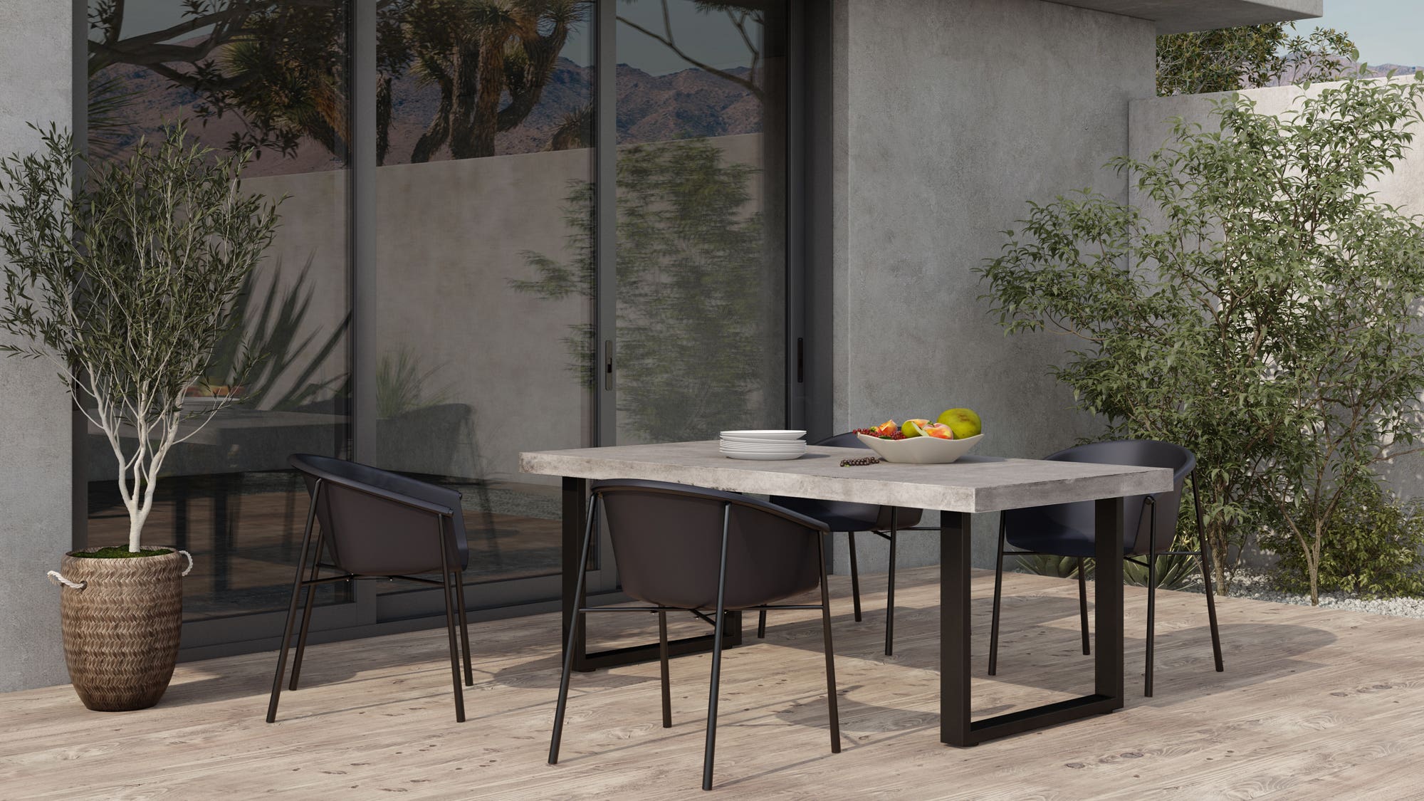 Jedrik Outdoor Dining Table Large Grey by Moe's Home Collection - view 5