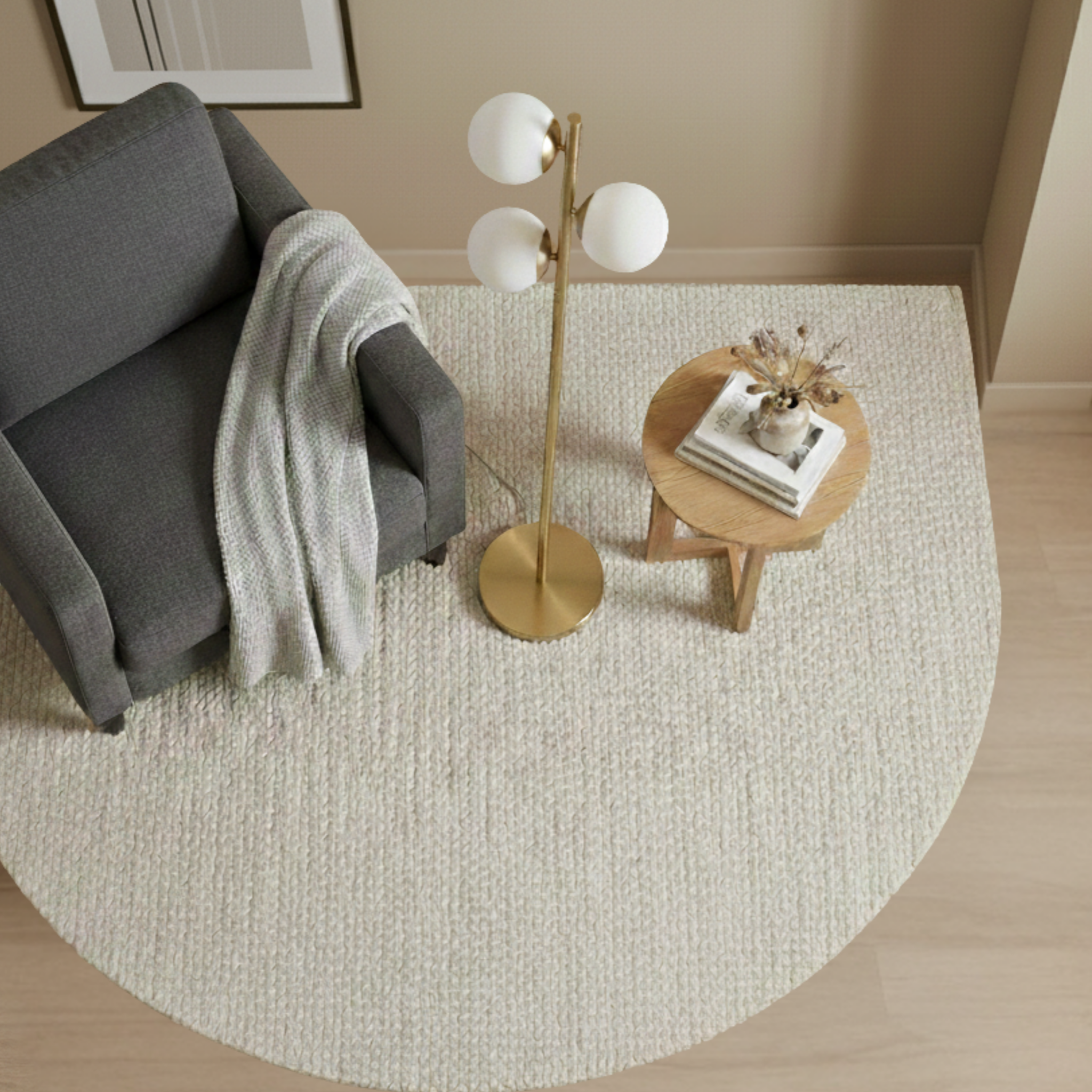Brilliance Modern Gold Brush Floor Lamp | Opal Glass Shades