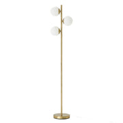 Brilliance Modern Gold Brush Floor Lamp | Opal Glass Shades
