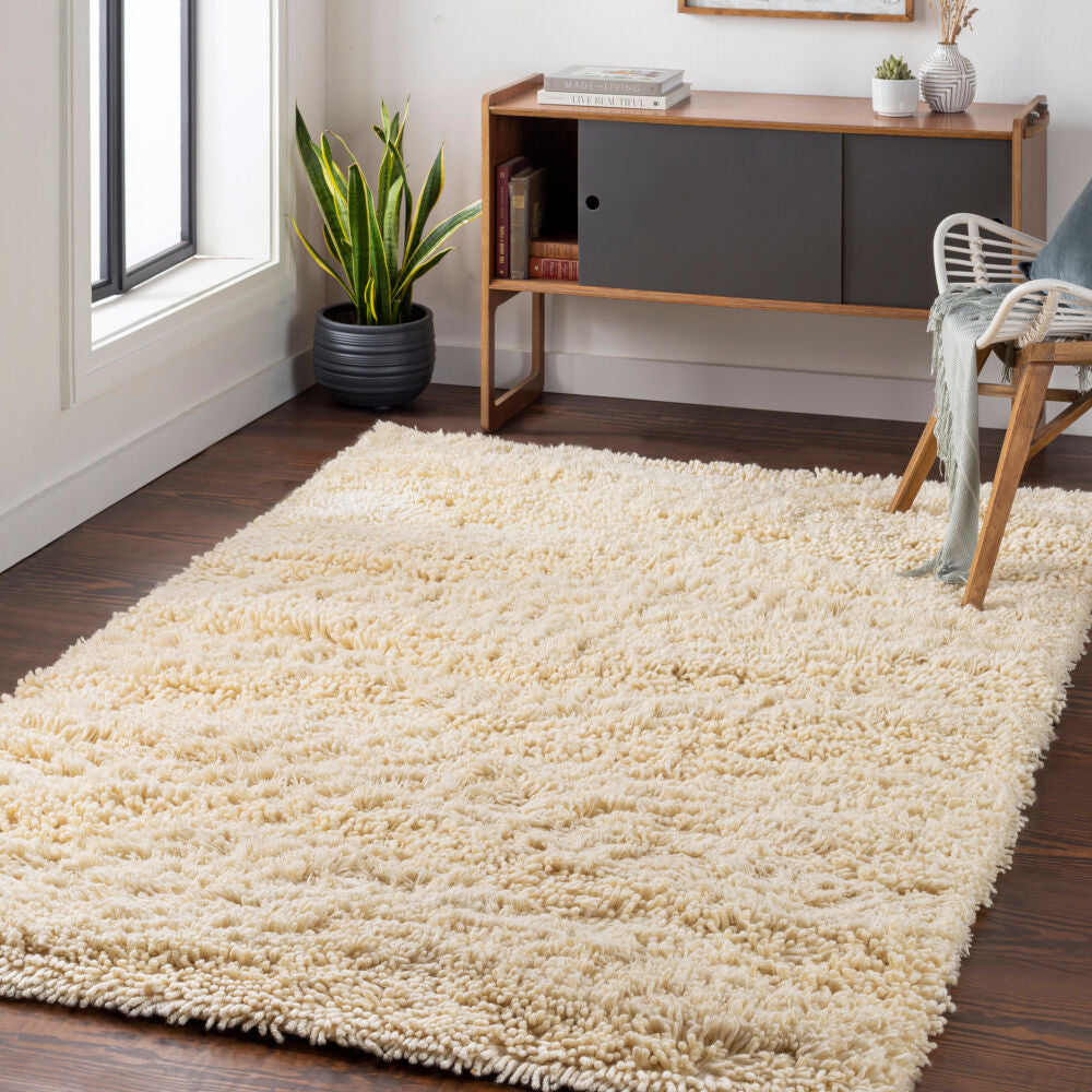 Berkley Cream Handmade Rug - roomscene