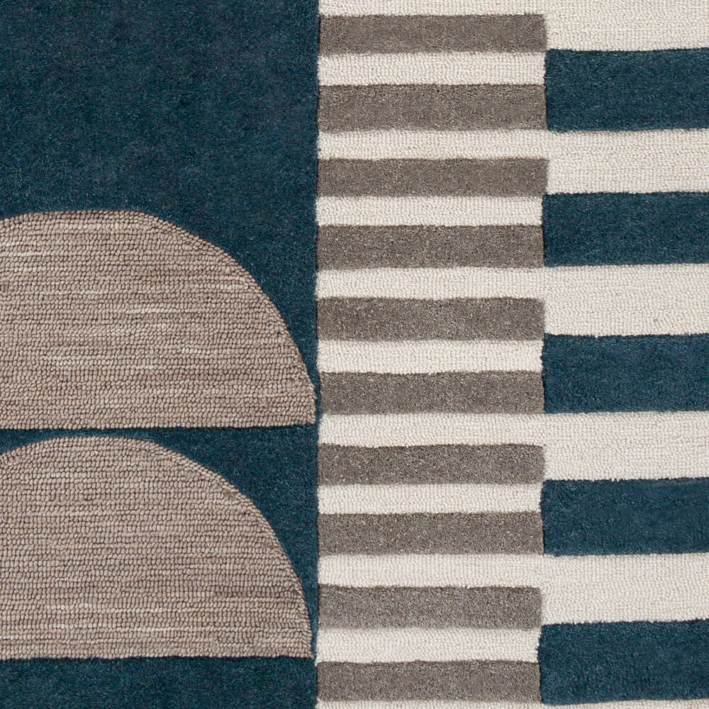 Brooklyn Beige/Teal Handmade Rug - swatch