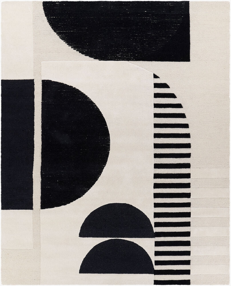 Brooklyn Black/Light Beige Handmade Rug - 10' x 14'