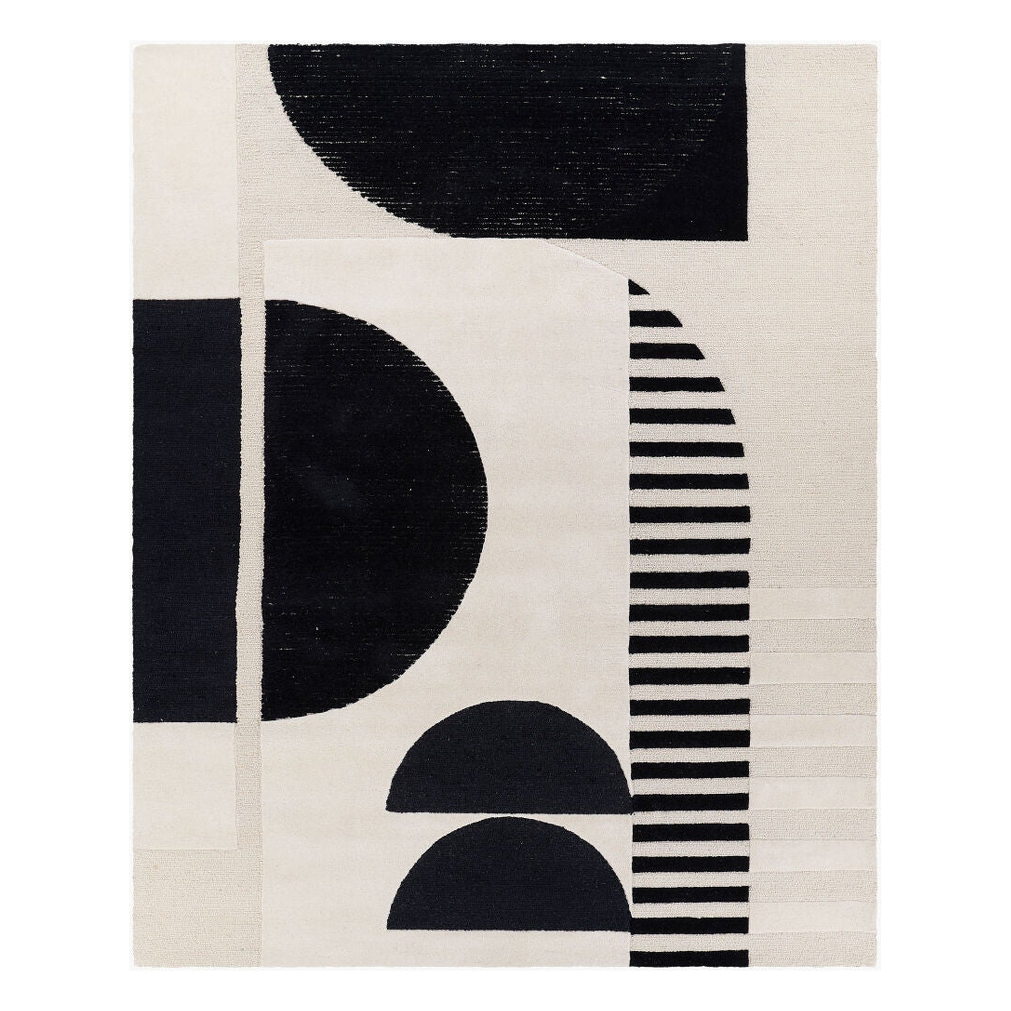Brooklyn Black/Light Beige Handmade Rug - 10' x 14'