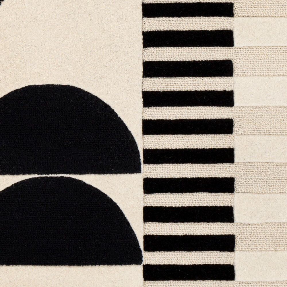 Brooklyn Black/Light Beige Handmade Rug - swatch