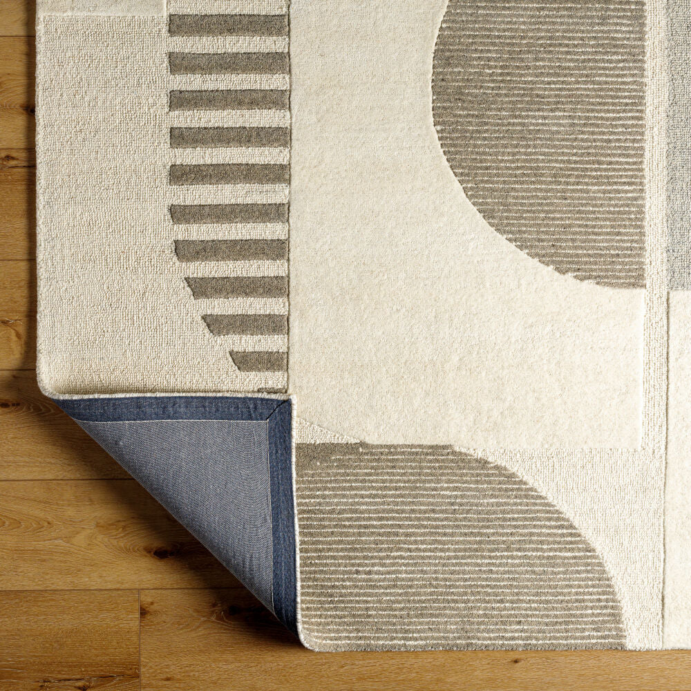 Brooklyn Cream/Taupe Handmade Rug - fold
