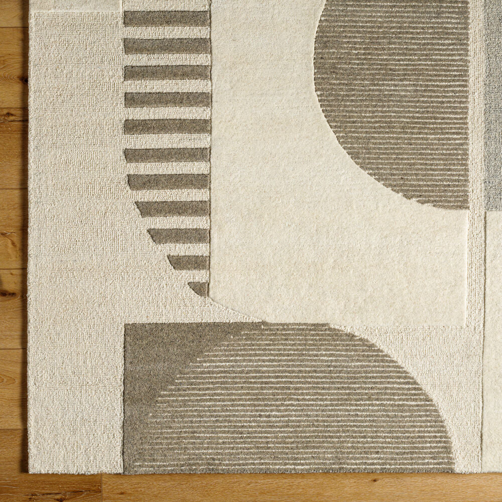 Brooklyn Cream/Taupe Handmade Rug - overhead