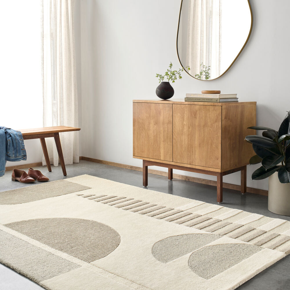 Brooklyn Cream/Taupe Handmade Rug - roomscene