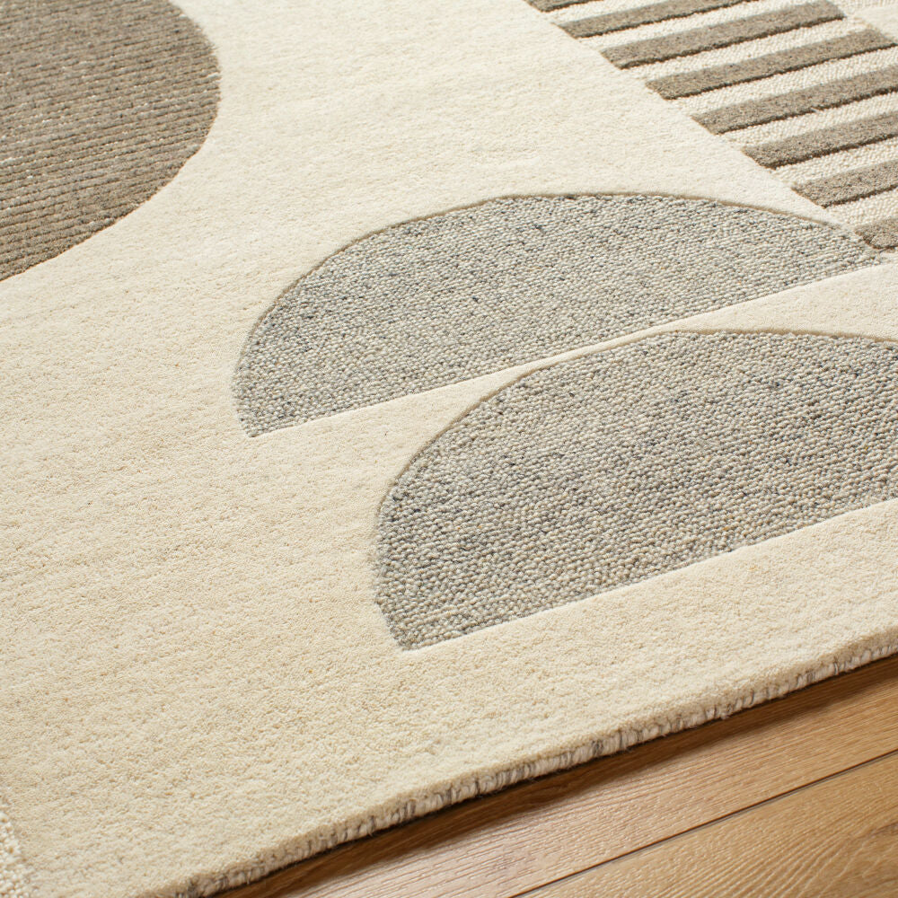 Brooklyn Cream/Taupe Handmade Rug - texture