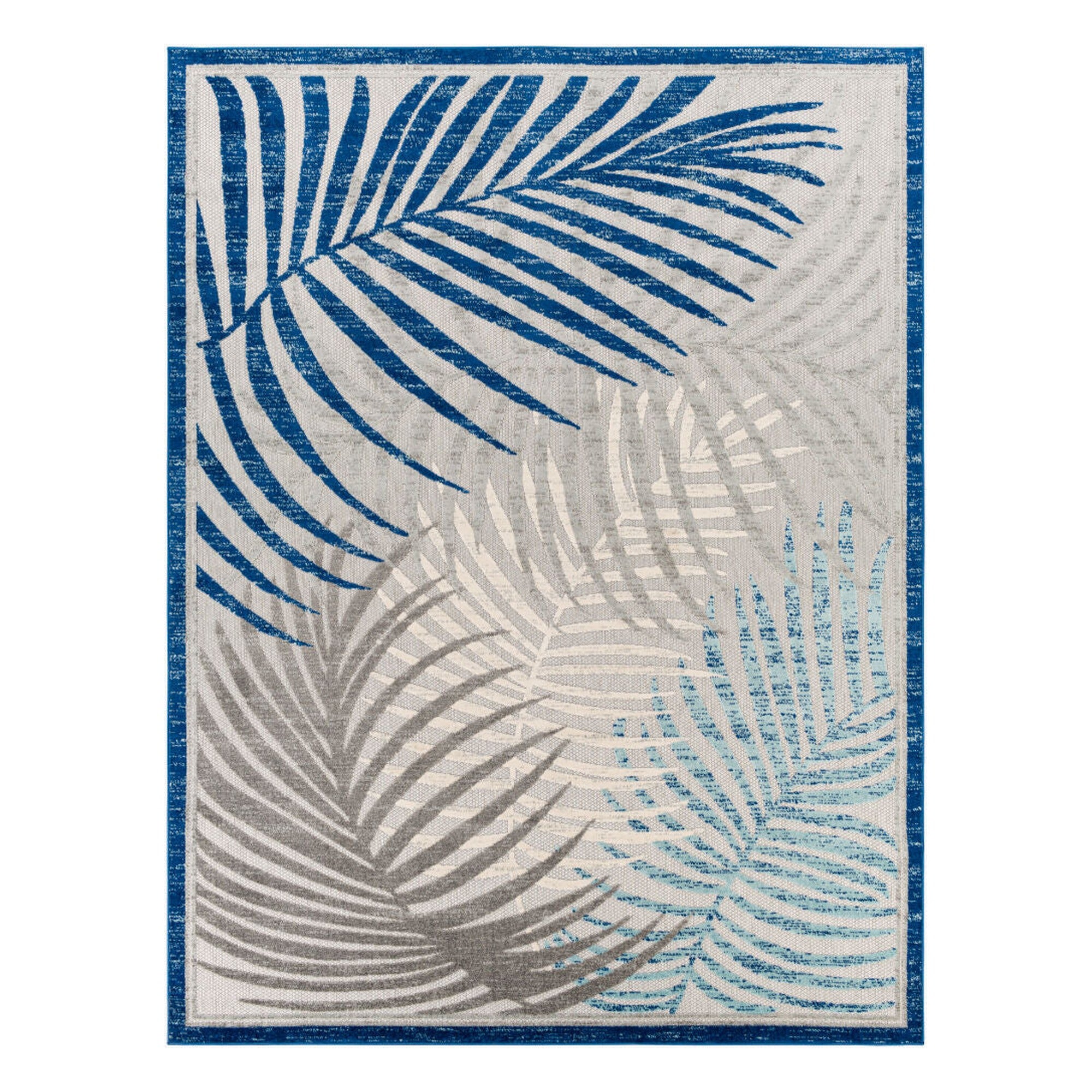 Big Sur Aqua/Medium Gray Machine Woven Rug - 2' x 2'11"
