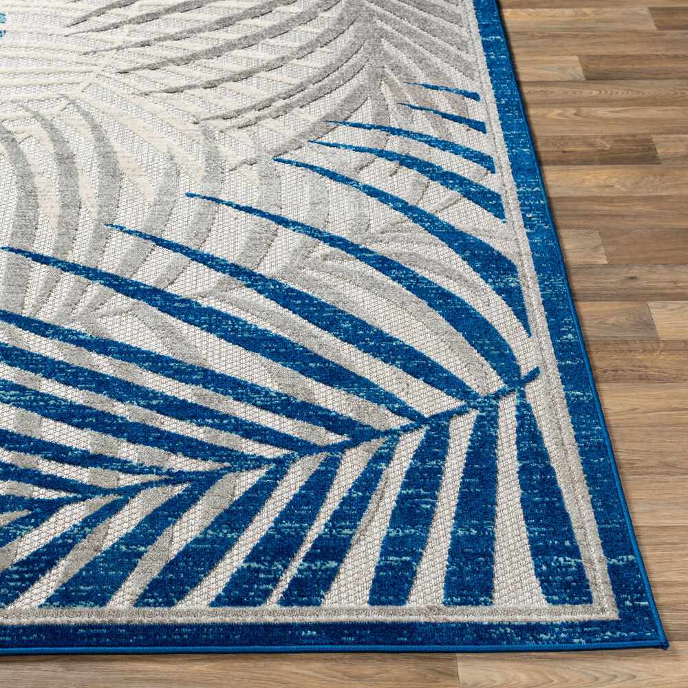 Big Sur Aqua/Medium Gray Machine Woven Rug - front