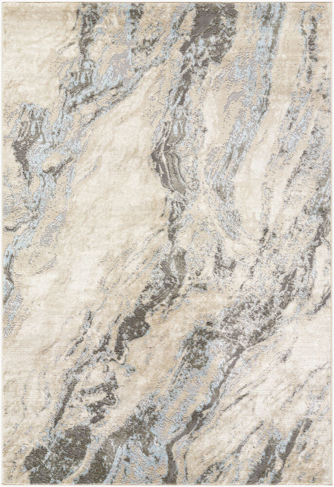Amman Beige/Light Slate Machine Woven Rug BTA-2303 - 5'3" x 7'
