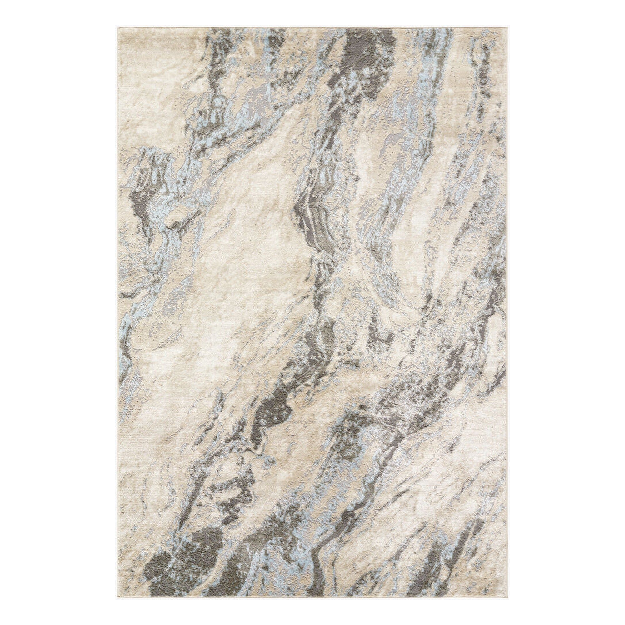 Amman Beige/Light Slate Machine Woven Rug BTA-2303 - 5'3" x 7'