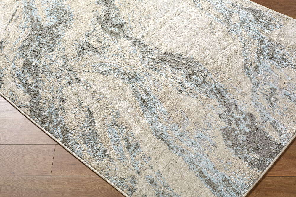 Amman Beige/Light Slate Machine Woven Rug BTA-2303 - corner