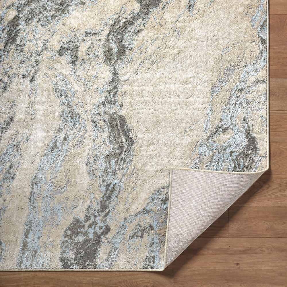 Amman Beige/Light Slate Machine Woven Rug BTA-2303 - fold