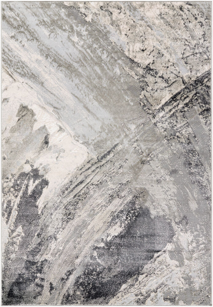 Amman Beige/Light Slate Machine Woven Rug BTA-2304 - 5'3" x 7'